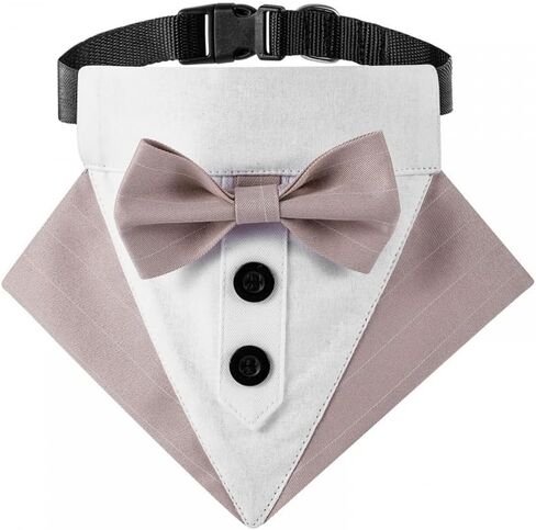 Dog Bowtie Bandana, Adjustable Formal Dog Tuxedo Collar with Bow Tie Pet Bowtie Collar for Boy Dog Wedding Grooming Birthday Party in Saudi Arabia