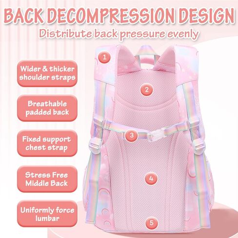 DIPUG School Backpack for Girls Kids Kawaii Kindergarten Elementary Backpacks, Rainbow Butterfly, Purple in Saudi Arabia