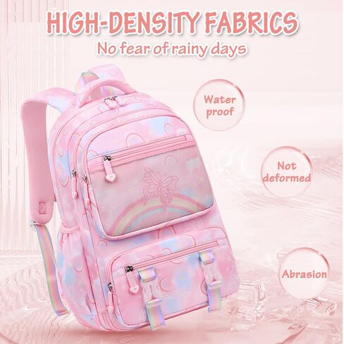 DIPUG School Backpack for Girls Kids Kawaii Kindergarten Elementary Backpacks, Rainbow Butterfly, Purple in Saudi Arabia