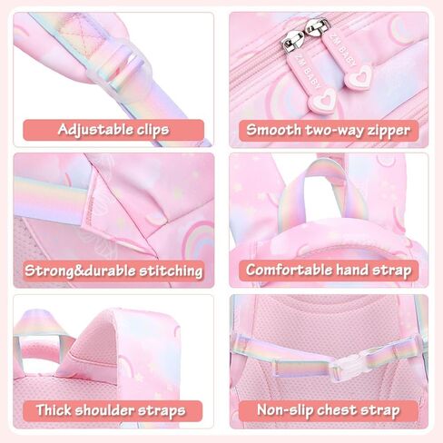 DIPUG School Backpack for Girls Kids Kawaii Kindergarten Elementary Backpacks, Rainbow Butterfly, Purple in Saudi Arabia