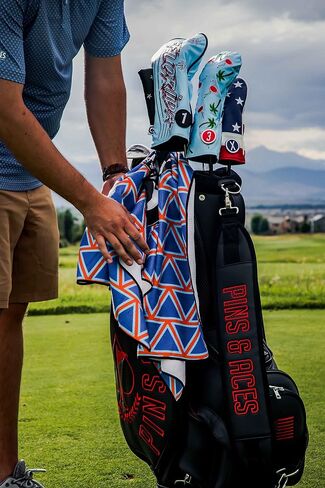 Pins & Aces LE Tropical Lawn Flamingo Head Cover - Premium, Hand-Made Leather Headcover - Funny, Tour Quality Golf Club Cover - Style and Customize Your Golf Bag in Saudi Arabia