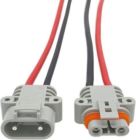 بطارية 50 أمبير مقاومة للماء توصيل/فصل سريع، طقم موصل توصيل كابل القفز سلك 8AWG 30 سم (عبوة من 2: ذكر وأنثى) in Kuwait
