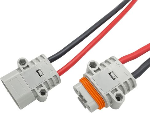 بطارية 50 أمبير مقاومة للماء توصيل/فصل سريع، طقم موصل توصيل كابل القفز سلك 8AWG 30 سم (عبوة من 2: ذكر وأنثى) in Kuwait