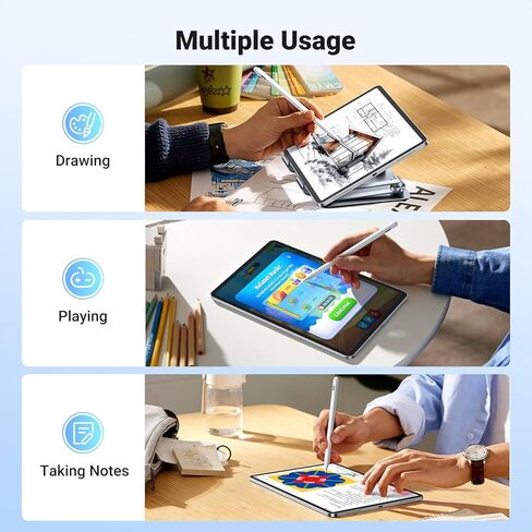 قلم شاشة UGREEN متوافق مع قلم iPad الدقيق والسلس يتضمن 3 رؤوس بديلة متوافقة مع iPad 6/7/8/9/10، iPad Pro 11 بوصة 12.9 بوصة، iPad Air 3/4/5، iPad Mini 5/6 Gen in Saudi Arabia