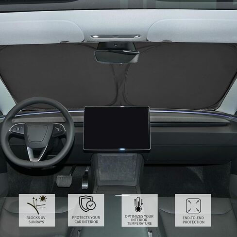 Compatible with Windshield Sunshade Reflective Sun Visor Folded Front Windshield Sunshade Ice Crystal Nano Cover for Audi A3 2014 2015 2016 2017 in Saudi Arabia