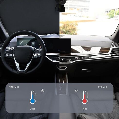Compatible with Windshield Sunshade Reflective Sun Visor Folded Front Windshield Sunshade Ice Crystal Nano Cover for Audi A3 2014 2015 2016 2017 in Saudi Arabia