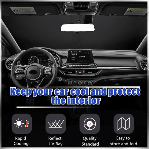 Sze Car Windshield Sunshade Compatible with 2018-2022 2023 2024 VW Atlas Cross Sport Front Window Foldable Sun Shade UV Reflector Visor Shield Cover,Light Weight,Easy to Carry,Keep Vehicle Cool in Saudi Arabia