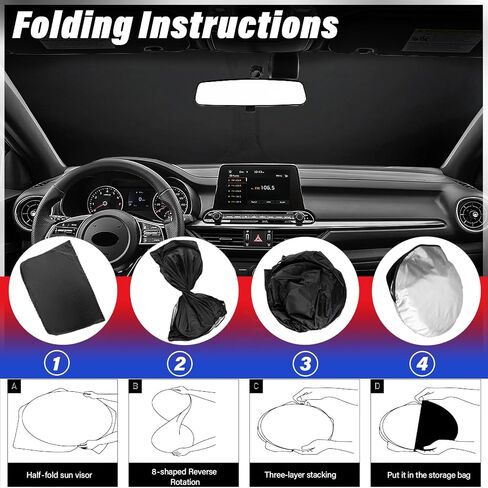 Sze Car Windshield Sunshade Compatible with 2018-2022 2023 2024 VW Atlas Cross Sport Front Window Foldable Sun Shade UV Reflector Visor Shield Cover,Light Weight,Easy to Carry,Keep Vehicle Cool in Saudi Arabia