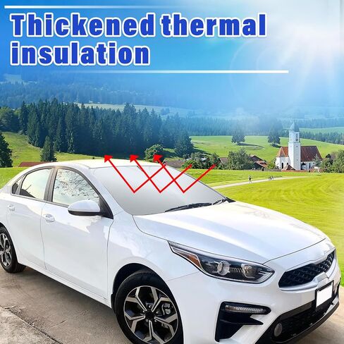 Sze Car Windshield Sunshade Compatible with 2018-2022 2023 2024 VW Atlas Cross Sport Front Window Foldable Sun Shade UV Reflector Visor Shield Cover,Light Weight,Easy to Carry,Keep Vehicle Cool in Saudi Arabia