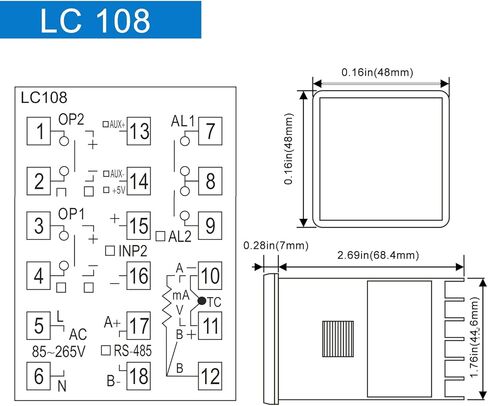 PID Temperature Controller; LC108 TC/RTD Input ;Output:SSR,Size:48*48 in Kuwait