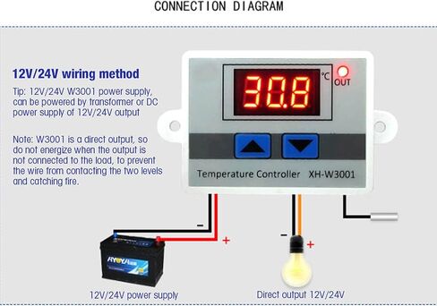 XH-W3001 Digital Thermostat Switch Sous Vide Controller Range Minus 50℃ to 110℃(24V/240W and110 to 220V/1500W）(110to 220V/1500W) in Saudi Arabia