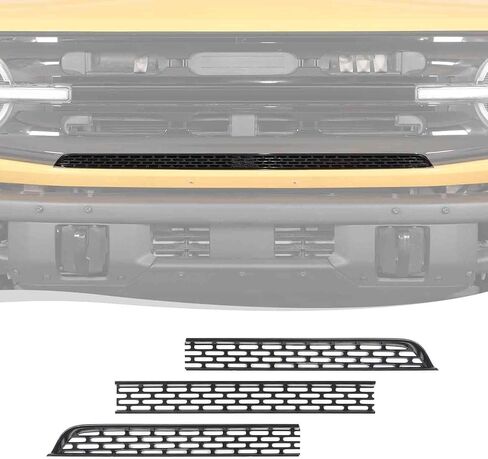 Voodonala for Ford Bronco 2Doors Front Grille Inserts Grills Mesh Decoration Cover Trim Cover Compatible With Ford Bronco 2021-2023 (ABS,3Pcs,2Doors) in Saudi Arabia