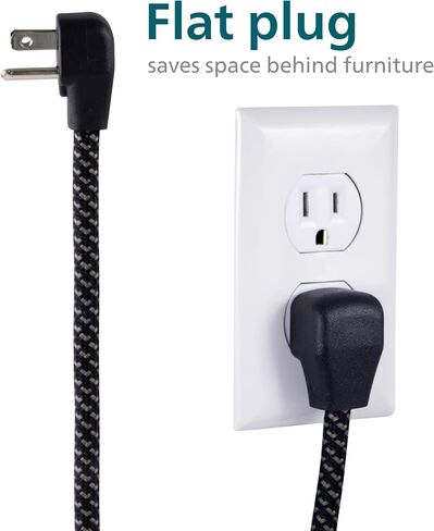 Philips 3-Outlet Grounded Extension Cord, 8 Ft Indoor Extension Cord with Surge Protection, Long Extension Cord, Flat Plug Surge Protection Power Strip, 300 Joules, UL Listed, White, SPP3433BB/37 in Saudi Arabia