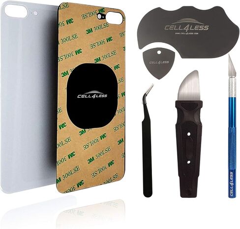 Cell4less Back Glass Compatible with The iPhone 8 Plus W/Full Body Adhesive, Removal Tool, and Wide Camera Hole for Quicker Installation NO Logo (Space Gray) in Saudi Arabia