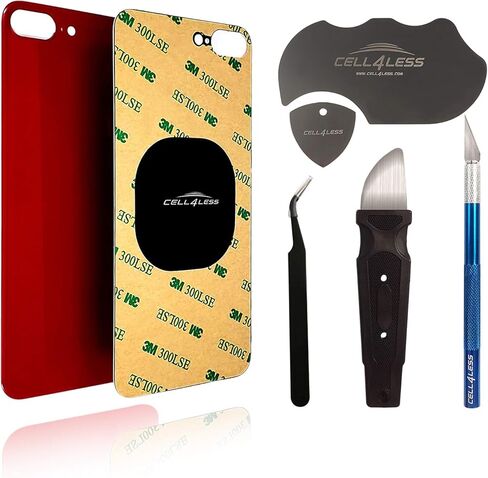 Cell4less Back Glass Compatible with The iPhone 8 Plus W/Full Body Adhesive, Removal Tool, and Wide Camera Hole for Quicker Installation NO Logo (Space Gray) in Saudi Arabia