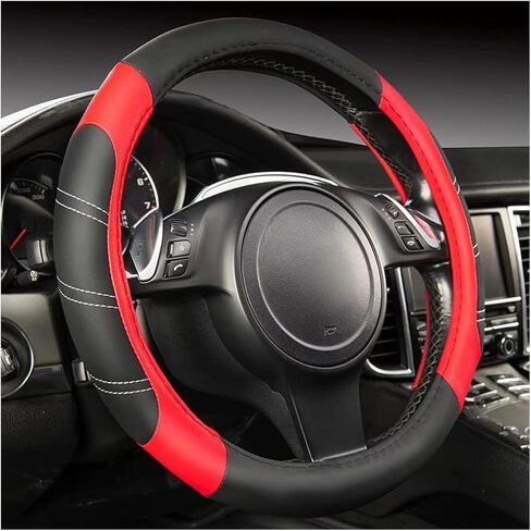 Car Steering Wheel Cover, Universal 15 Inch, Elastic Microfiber Leather Sporty Auto Steering Wheel Protector, Non Slip & Breathable, Car Interior Accessories for SUV, Truck, Sedan in Saudi Arabia