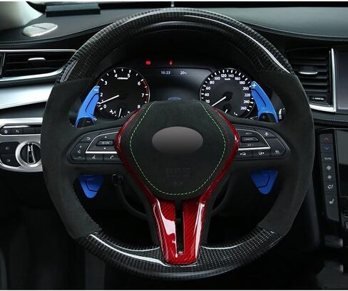 SANRILY Red Aluminum Steering Wheel Shifter Paddle Covers Fit for Infiniti Q50 QX50 Q60 Coupe 2019 and For Nissan Skyline GT Rogue 2021 2022 Paddle Shifter Extension Accessories in Saudi Arabia