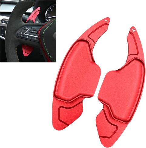 SANRILY Red Aluminum Steering Wheel Shifter Paddle Covers Fit for Infiniti Q50 QX50 Q60 Coupe 2019 and For Nissan Skyline GT Rogue 2021 2022 Paddle Shifter Extension Accessories in Saudi Arabia