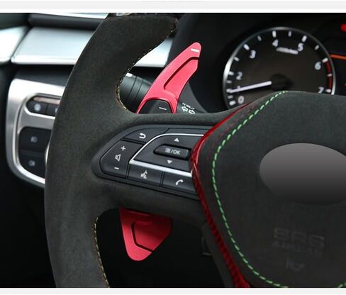 SANRILY Red Aluminum Steering Wheel Shifter Paddle Covers Fit for Infiniti Q50 QX50 Q60 Coupe 2019 and For Nissan Skyline GT Rogue 2021 2022 Paddle Shifter Extension Accessories in Saudi Arabia
