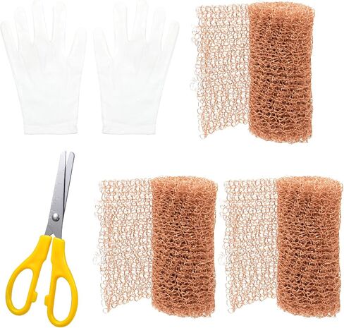 Copper Mesh,Pure Copper Wire Mesh, Hole and Gap Filler, Sturdy and Durable, Suitable for Gardens and Houses, Size 3.8" x 40"（1 Roll) in Saudi Arabia