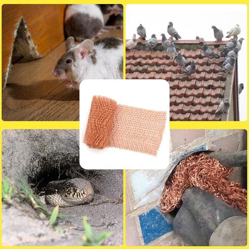 Copper Mesh,Pure Copper Wire Mesh, Hole and Gap Filler, Sturdy and Durable, Suitable for Gardens and Houses, Size 3.8" x 40"（1 Roll) in Saudi Arabia