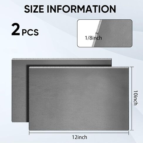 2 قطعة لوح فولاذي مدرفل على الساخن 12 بوصة × 10 بوصة صفائح فولاذية معدنية 1/8 بوصة لوح فولاذي سميك صفائح معدنية قابلة للحام لقطع الاستخدام الصناعي بنفسك in Kuwait