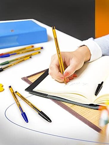 BIC Cristal Original Fine Ball Pens Fine Point (0.8 mm) - Assorted Colours, Pouch of 10 in Saudi Arabia