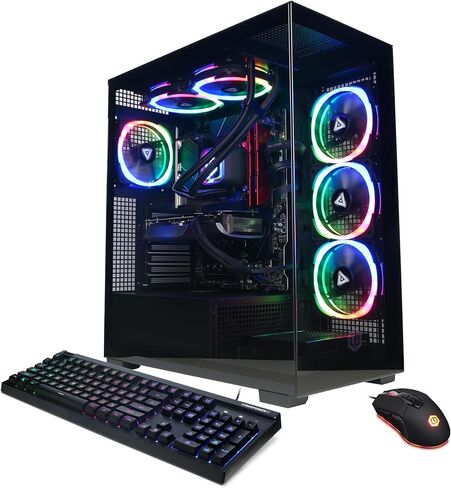كمبيوتر ألعاب CyberPowerPC Gamer Supreme Liquid Cool، AMD Ryzen 9 7900X 4.7 جيجا هرتز، GeForce RTX 4080 Super 16 جيجا، 64 جيجا DDR5، 4 تيرابايت PCIe Gen4 SSD، جاهز للواي فاي ونظام التشغيل Windows 11 Home (SLC8460A2) in Kuwait