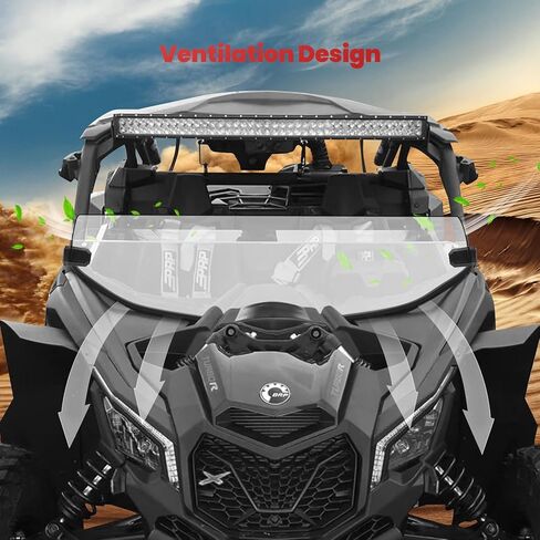 نصف زجاج أمامي X3 لسيارة Can Am Maverick X3، زجاج أمامي عالي التحمل ومقاوم للخدش متوافق مع Maverick X3900/ Turbo/ XDS Turbo R/ XRC Turbo 2017+، شفاف in Kuwait