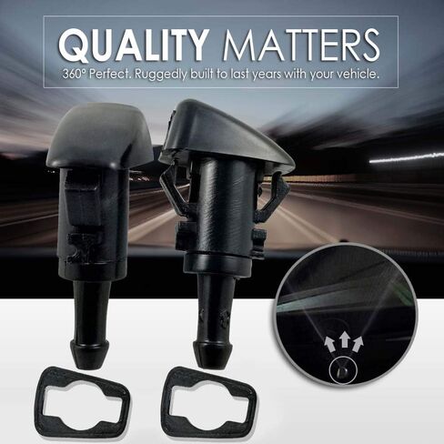 1055-232314C (اثنان) فوهات غسيل الزجاج الأمامي - متوافقة مع كرايسلر ودودج وجيب ورام - تحل محل OEM #: 5303833AA in Kuwait