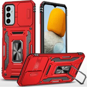 for Samung Galaxy A52 5G Case Galaxy A52 5G Case with Slide Camera Cover Ring Kickstand Military Grade Shockproof Case Armor Heavy Duty for Galaxy A52 5G Phone Case (Black)