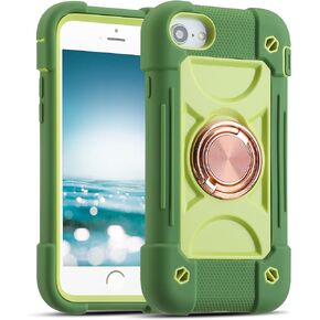MARKILL Compatible with iPhone Se3/iPhone Se2, iPhone 6/6S Case,iPhone7/iPhone8 Case 4.7 Inch with Ring Stand, Heavy-Duty Military Grade Shockproof Phone Cover. (Avocado)