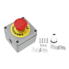 Emergency Stop Switch Outdoor Waterproof Switch Control Operation Box with Emergency Stop Button Dustproof Push Button Switch