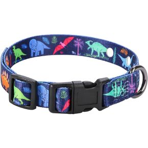 Rhea Rose 3/4 Inch Replacement Collar Strap Shock Collar with 2 Holes, Compatible with Nearly All Brands and Models of Underground Electric Dog Fences and Training Collars, Blue Dinosaurs