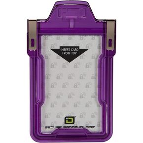 Identity Stronghold - Secure RFID Badge Holder for 1 Card - Heavy Duty Hard Plastic ID Badge Holder - USA Molded and Assembled - FIPS 201 Approved RFID Blocking Security - Clear