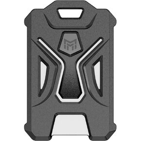 MNGARISTA 2 Pack Heavy Duty Badge Holder, Vertical ID Card Holder for Credit Cards, Clear ID Window, All PC Polycarbonate Plastic Housing, 5 Cards Capacity, Built-in Elastic Clip, Black