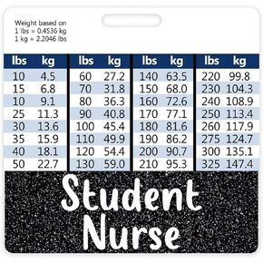 Plifal Student Nurse Badge Buddy Card Holder Nursing Accessories Horizontal ID Name Identification Tags Nurse Work Gifts W Height & Weight Conversion Charts