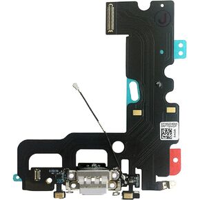 Johncase OEM USB Charging Port Dock Connector Flex Cable + Microphone + Cellular Antenna Replacement Part Compatible for iPhone 7 All Carriers (Black)
