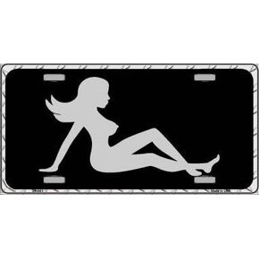Mud Flap Girl Sillouette Novelty Metal License Plate Tag LP-041