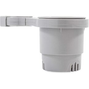 Camco Large Clamp Mounted Cup Holder-Provides a Secure Location for Your Beverage-Mountable for Up to 2-Inch Rail-White (53083)