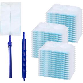 Disposable Duster Refills Bulk, Extendable Heavy Duty Dusters Refills 180 Degree Multi Surface Dusting Brush Replacement Head with Handle for Cleaning Home, Blinds, Ceiling Fans 200 Sets