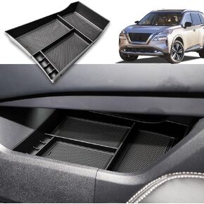 Lower Center Console Organizer Compatible with Nissan Rogue 2021 2022 2023 2024 Interior Accessories, Insert Tray Armrest Storage Box, Black