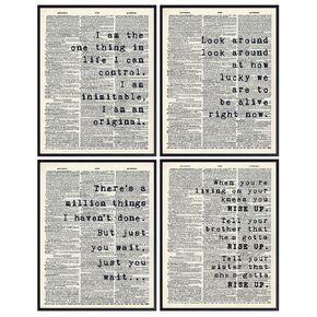 Motivational Quotes Set - Gift for Broadway Play Lyrics Fans - Alexander Musical Merchandise Wall Art, Home Decor Poster Prints for Living Room, Bedroom, Office 8x10 prints