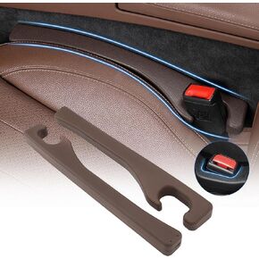 1797 Car Seat Gap Filler 2 Pack Universal Fit Car SUV Truck Fill Gap Between Seat and Console Organizer Waterproof Soft PU Leather Beige
