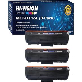 HI-VISION HI-YIELDS Compatible Toner Cartridge Replacement for MLT-D116L D116L, Black, 3 Pack