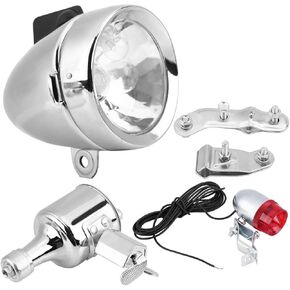 Universal 12V 6W Friction Generator Dynamo Headlight Tail Light Kit for Bicycle Motorized Bike Headlight Tail Light Kit