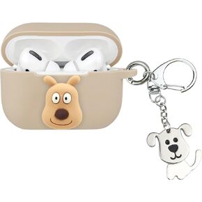 Wonhibo for Airpod Pro Case, Cute Kawaii Cover for Airpod Pro 2019 with Keychain for Women (Brown Bear)