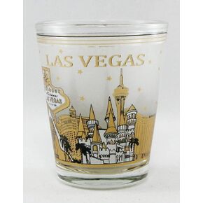 لاس فيجاس نيفادا أسود وذهبي Skyline Shot Glass CTM
