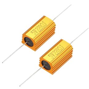 uxcell 2 Pcs Aluminum Case Resistor 5W 220 Ohm Wirewound for LED Replacement Converter