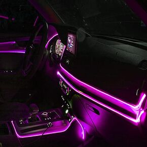 EL Wire LED Car Strip Lights, 9.8ft/3m Auto Neon LED String Strip Light, USB Wire Strip Lights for Car, DIY Your Car Center Console and Dashboard, Ambient Lighting Kits for Car Indoor Decorations